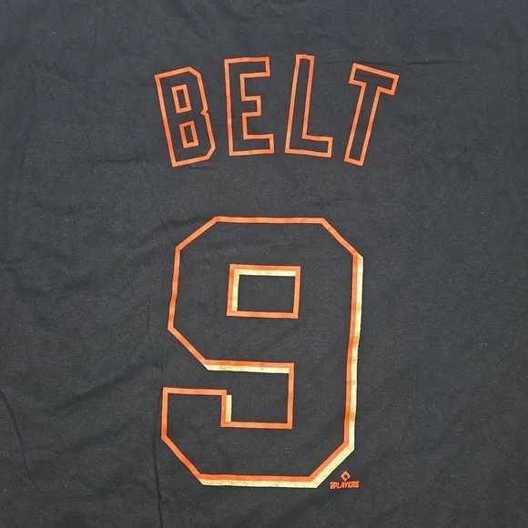 Nike San Francisco Giants Brandon Belt T-Shirt Black/Orange Size XL NWT - Picture 7 of 11